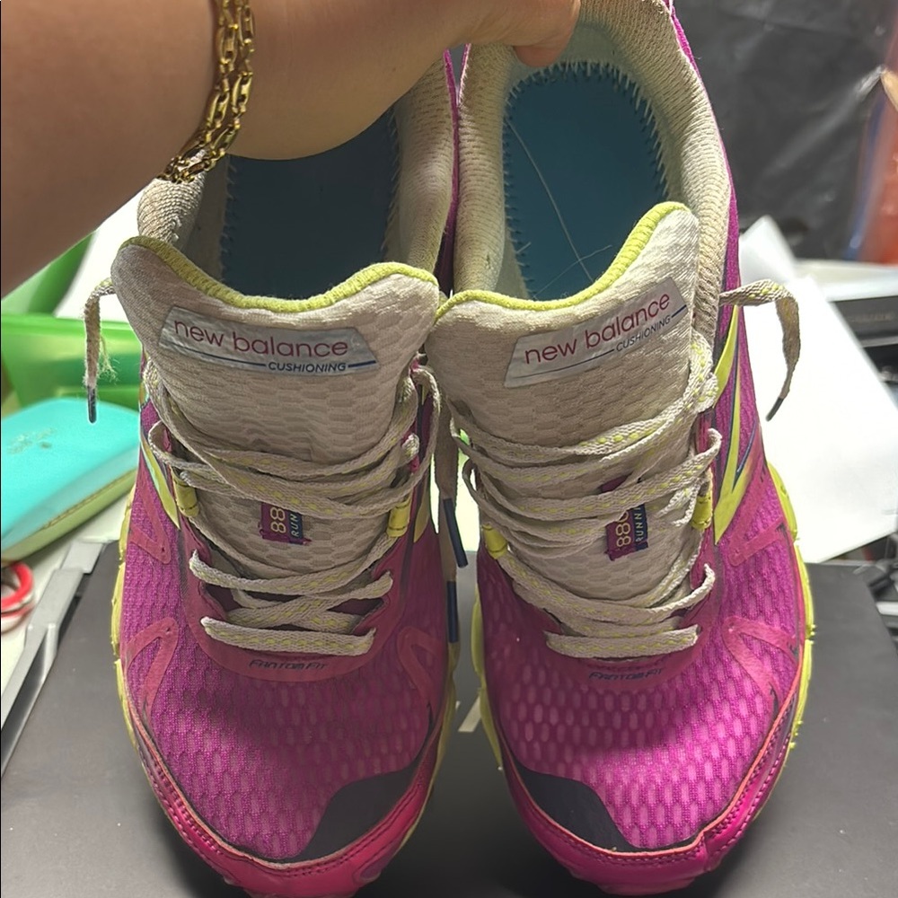 New Balance Pink and Yellow Athletic Shoes for Performance